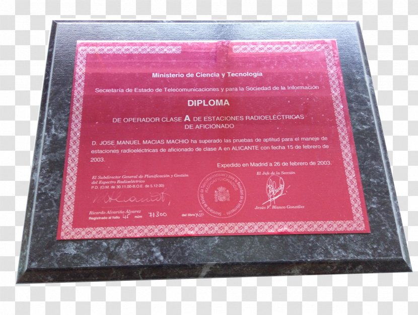 Marble Diploma Operator Sublimation Rectangle - Boutique - Placa Transparent PNG