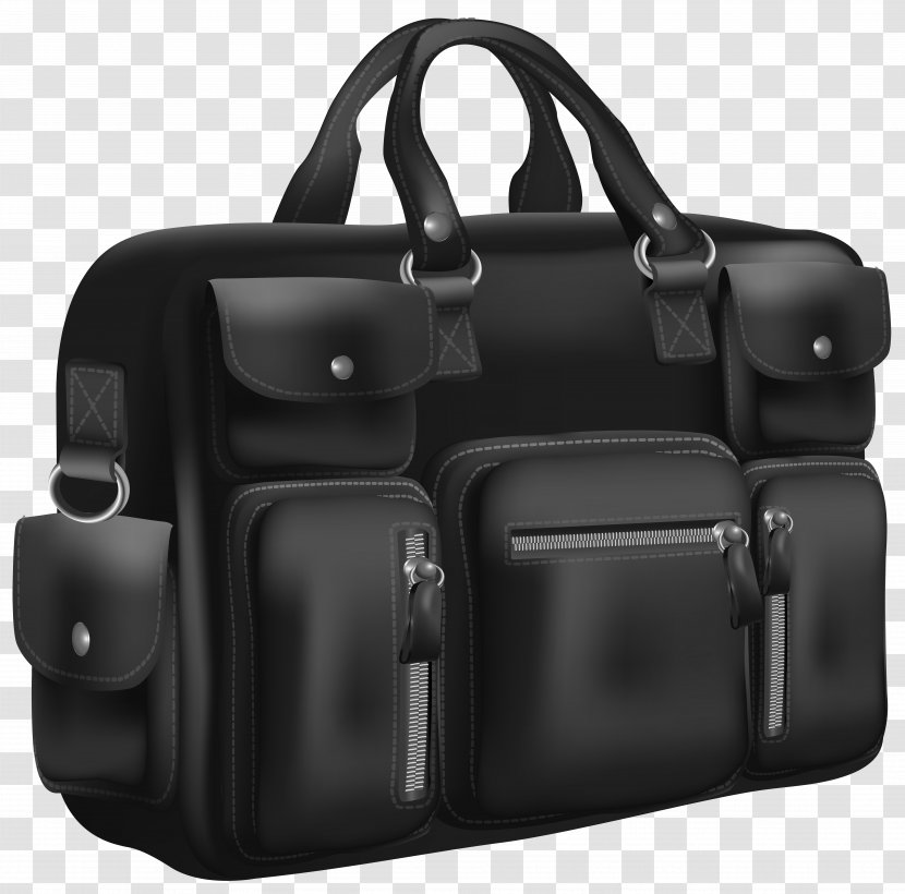 Briefcase Tasche Bag Leather Clip Art - Luggage Bags Transparent PNG