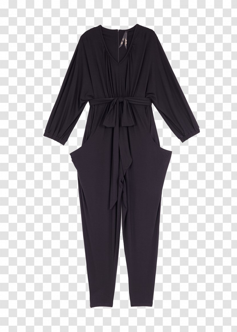 Sleeve Pajamas Dress Neck Costume - Black Transparent PNG