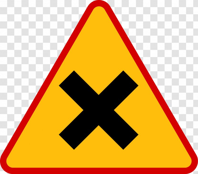 Priority To The Right Poland Traffic Sign Intersection - Karta Rowerowa - Thumbtack Transparent PNG