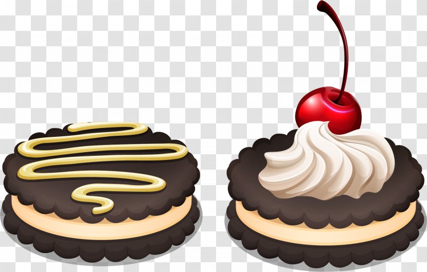 Cream Sandwich Cookie Illustration - Flavor - Vector Hand Painted Chocolate Biscuits Transparent PNG