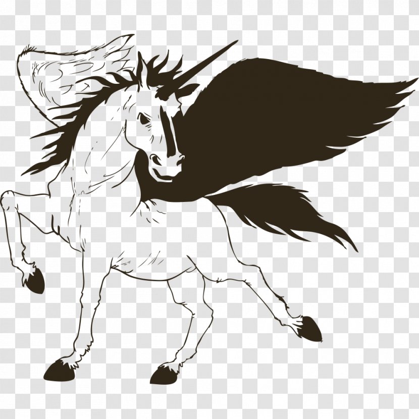 Unicorn Horse - Mane - Hand Painted Pegasus Transparent PNG