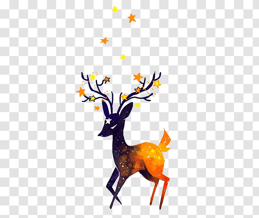 Deer Drawing Digital Painting Transparent PNG