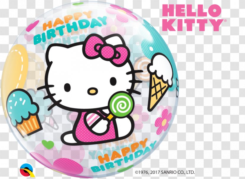 Balloon Hello Kitty Birthday Greeting & Note Cards Party - Text Transparent PNG