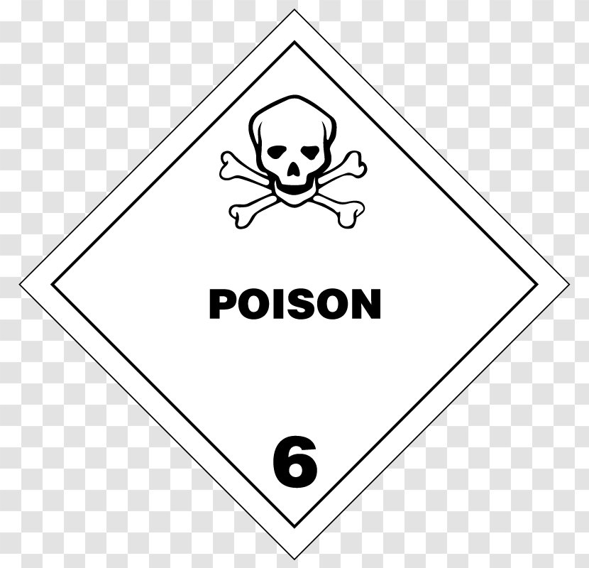 Dangerous Goods Placard HAZMAT Class 6 Toxic And Infectious Substances Poison UN Number - Material - Classification Label Transparent PNG