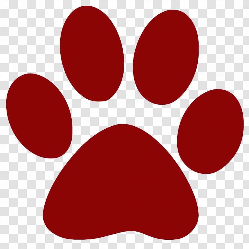 Dog Paw Clip Art - Red Transparent PNG