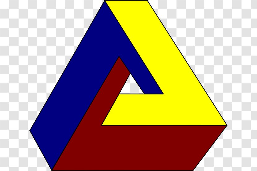 Penrose Triangle Optical Illusion Optics Clip Art - Signage Transparent PNG