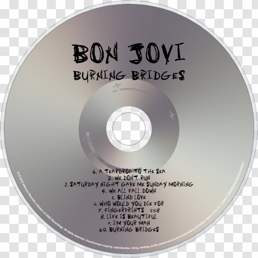Compact Disc Burning Bridges 100,000,000 Bon Jovi Fans Can't Be Wrong Album - Cartoon Transparent PNG