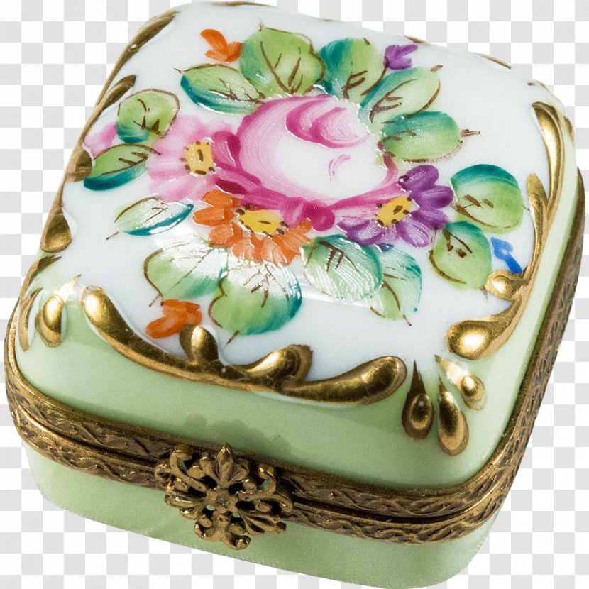 Limoges Box Decorative Porcelain - Hand-painted Floral Material Transparent PNG