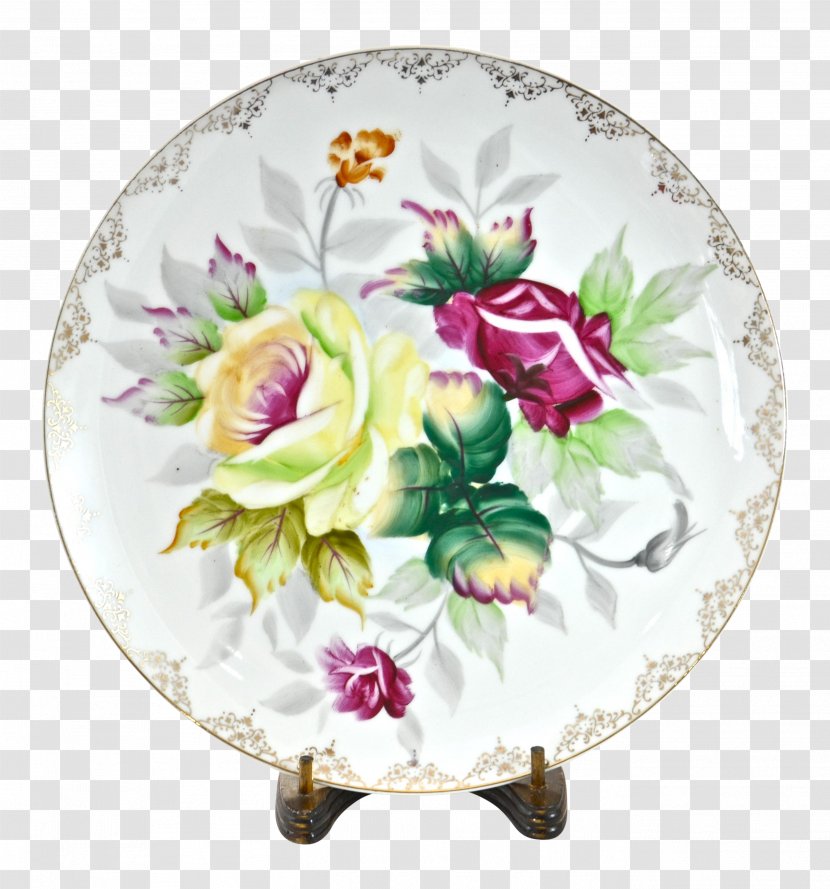 Floral Design Plate Cut Flowers Porcelain - Tableware Transparent PNG