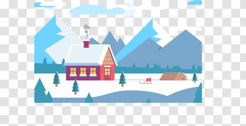 Winter House - Sky - Red Transparent PNG