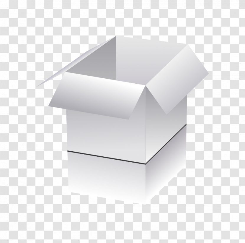 Euclidean Vector Box Computer File - Realistic Three-dimensional White Square Open Transparent PNG