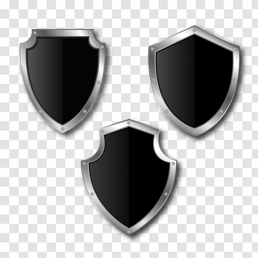 Shield Download Computer File - Brand - Black Silver Side To Pull The Material Free Transparent PNG