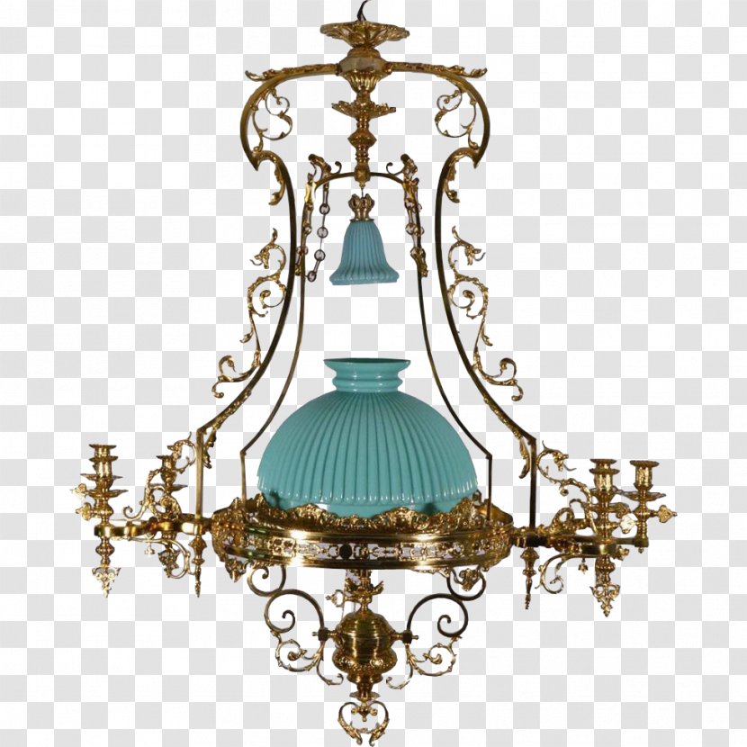 Chandelier Ceiling Light Fixture - Brass - Vintage Lantern Transparent PNG