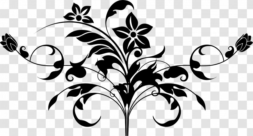 Flower Motif Clip Art - Monochrome - MOTIF Transparent PNG