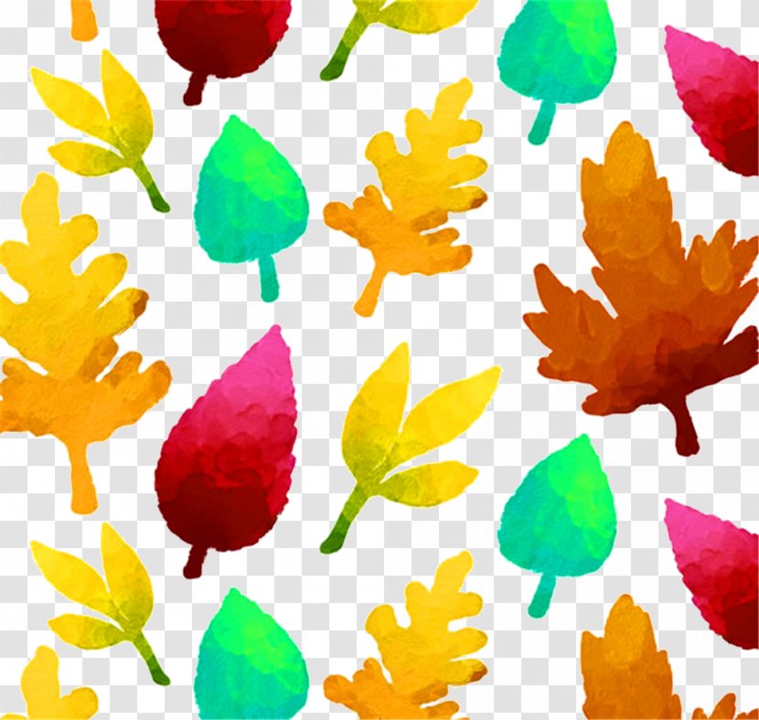 Watercolor Painting Autumn - Flowering Plant - Leaves Transparent PNG
