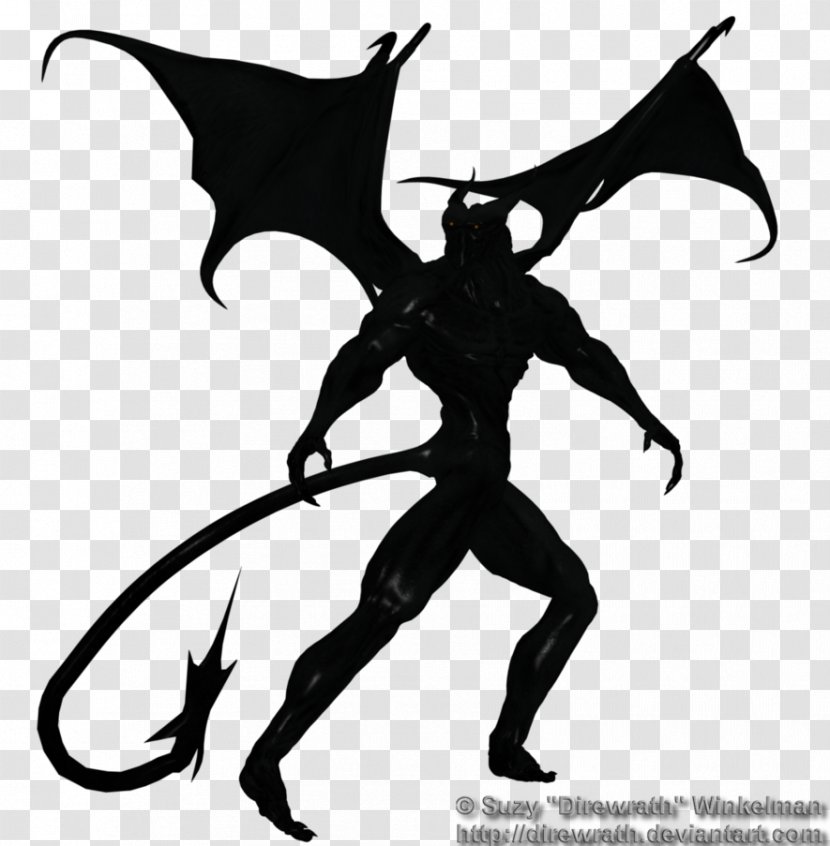 Demon Silhouette Clip Art - Photography - Tail Transparent PNG