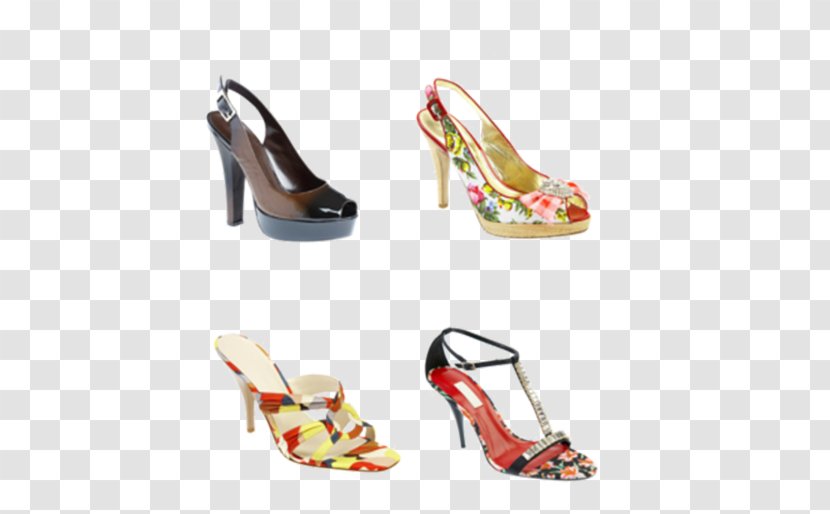High-heeled Footwear Sandal Court Shoe Woman - Hand-painted Women High Heels Transparent PNG