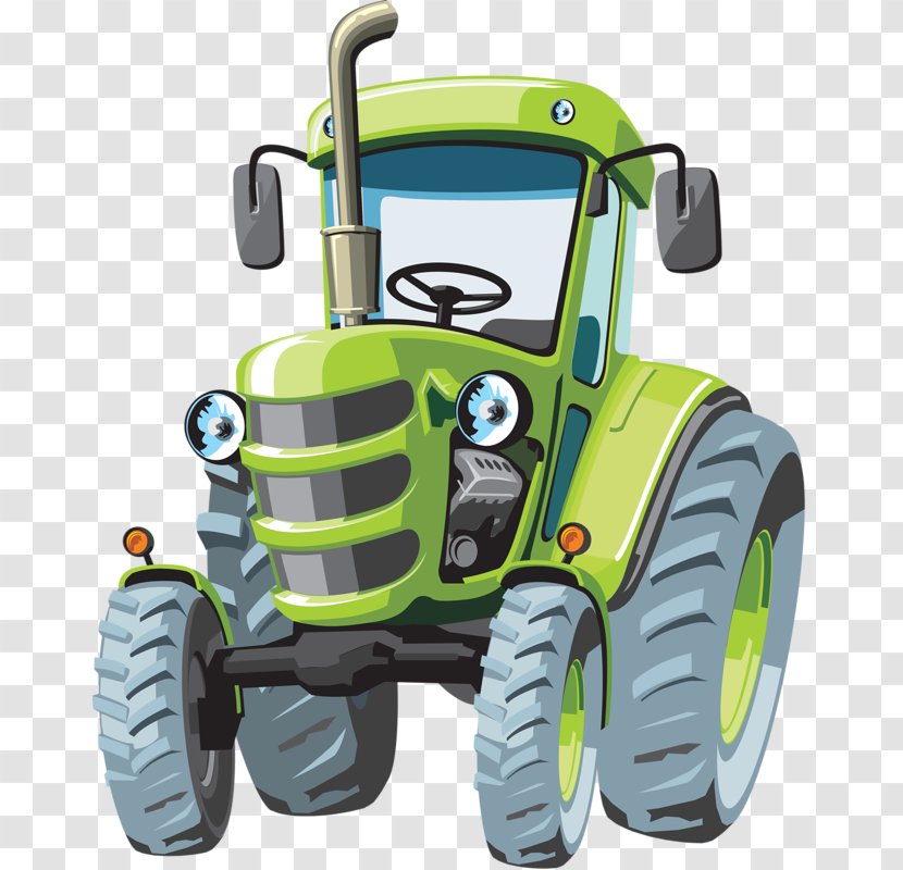 John Deere Tractor Cartoon Agriculture - Automotive Tire - Green Transparent PNG