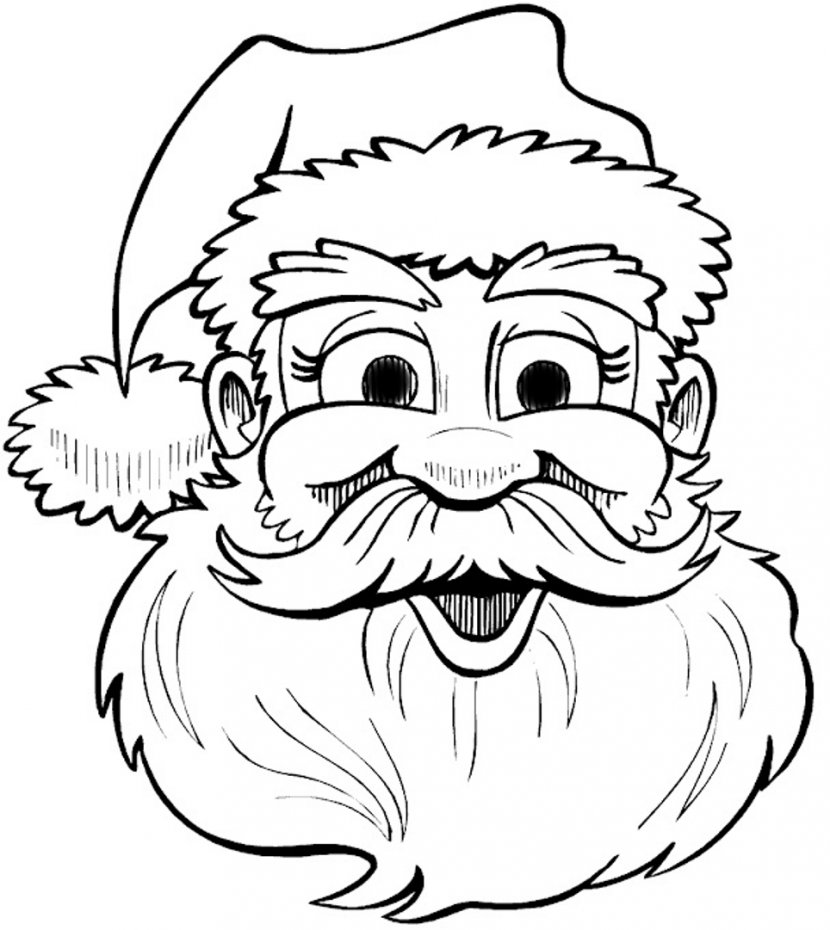 Santa Claus Drawing Christmas Coloring Book Clip Art - Outline Transparent PNG