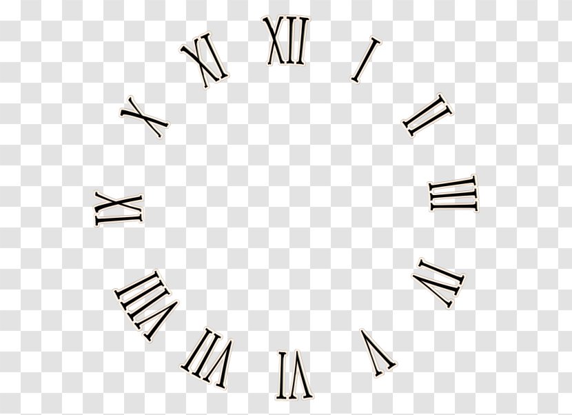 Clock Face Roman Numerals Wall Decal Clip Art - Simple Watch Transparent PNG