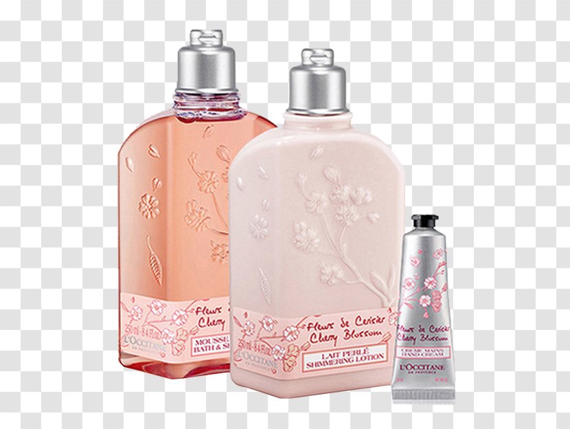 Lotion Shower Gel LOccitane En Provence Cream - Health Beauty - L'Occitane Hand 3 Sweet Cherry Bath Sets Transparent PNG
