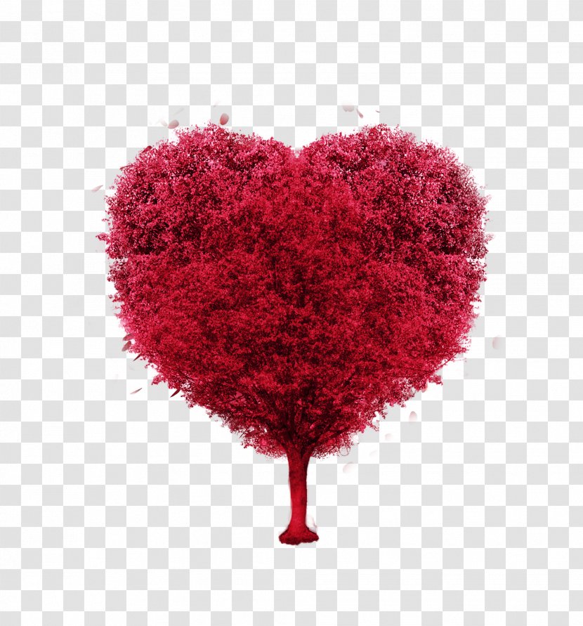 Heart Tree Of Love Valentine's Day 가장 예쁜 생각을 너에게 주고 싶다 - Magenta - Magic Transparent PNG