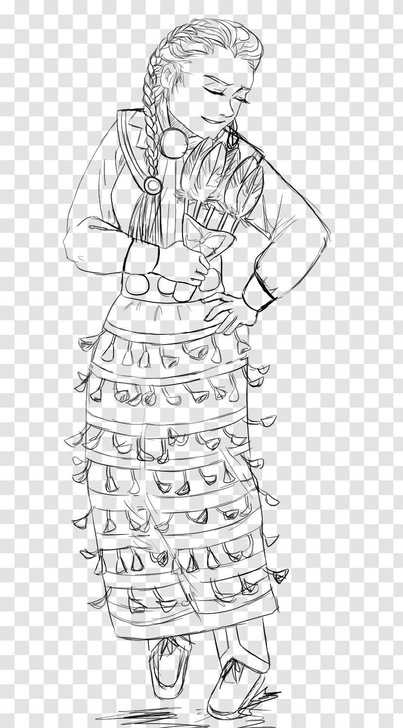 Pow Wow Jingle Dress Dance Drawing Sketch - Trunk - Pencil Transparent PNG