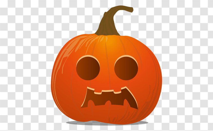 Calabaza Pumpkin Jack-o'-lantern Halloween Emoticon - Orange Transparent PNG