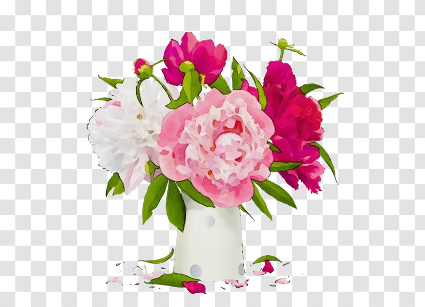 Watercolor Pink Flowers - Magenta - Family Transparent PNG