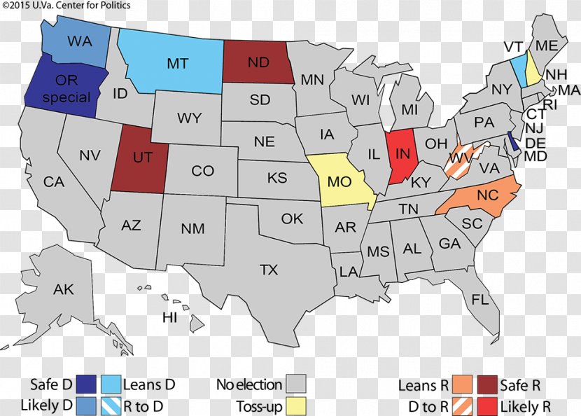 United States Gubernatorial Elections, 2016 Map Governor 2017 - Mapa Polityczna Transparent PNG