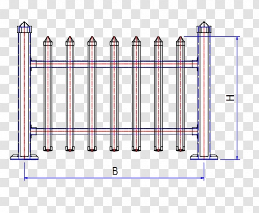 Line Angle Steel Home Fence - Fencing Transparent PNG