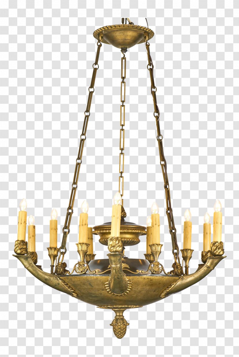 19th Century Chandelier Empire Style Bronze First French - European Crystal Chandeliers Transparent PNG