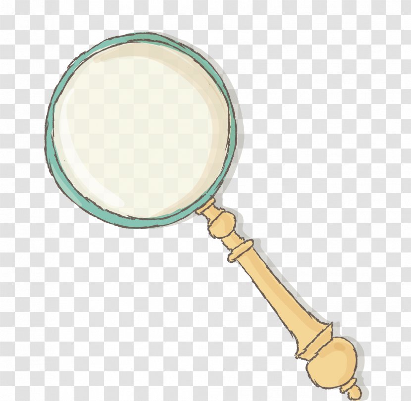 Magnifying Glass Computer File - Material - Cartoon Hand-painted Transparent PNG