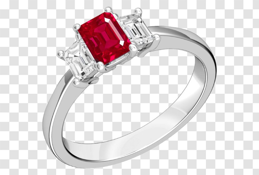 Ruby Engagement Ring Gold Wedding - Sapphire - Diamond Transparent PNG