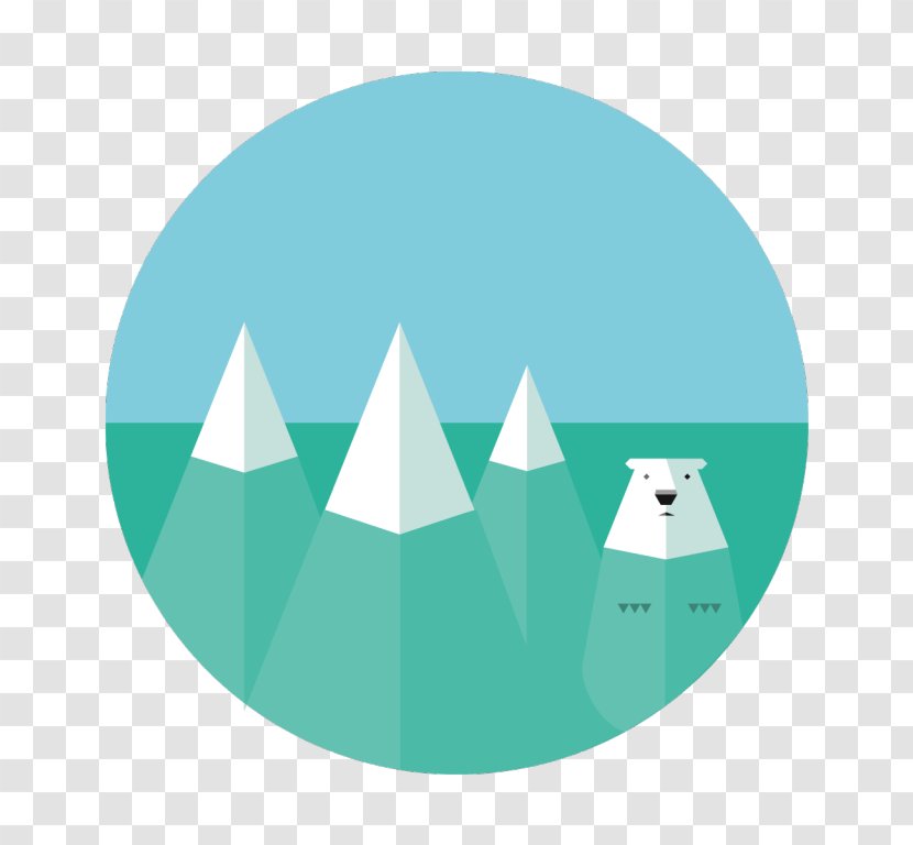 Flat Design Polar Bear Graphic Transparent PNG