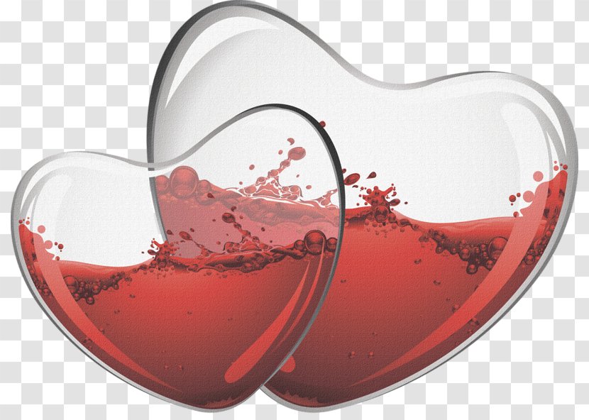 Red Wine Glass Hearts Clip Art Transparent PNG