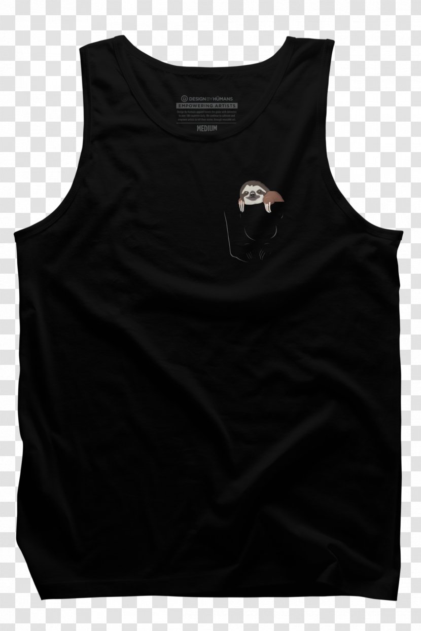 Gilets T-shirt Sleeveless Shirt Neck - Sloth Hanging Transparent PNG
