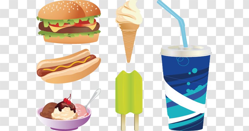 Hamburger Soft Drink Hot Dog Junk Food Fast - Menu - Vector Burger Transparent PNG