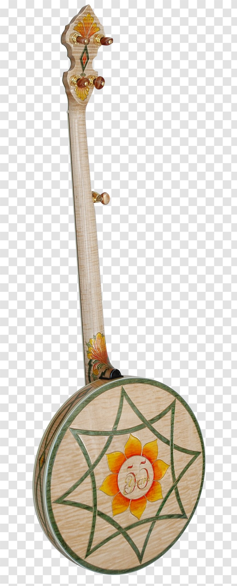 Plucked String Instrument Banjo Instruments Inlay - Traditional Lotus Transparent PNG