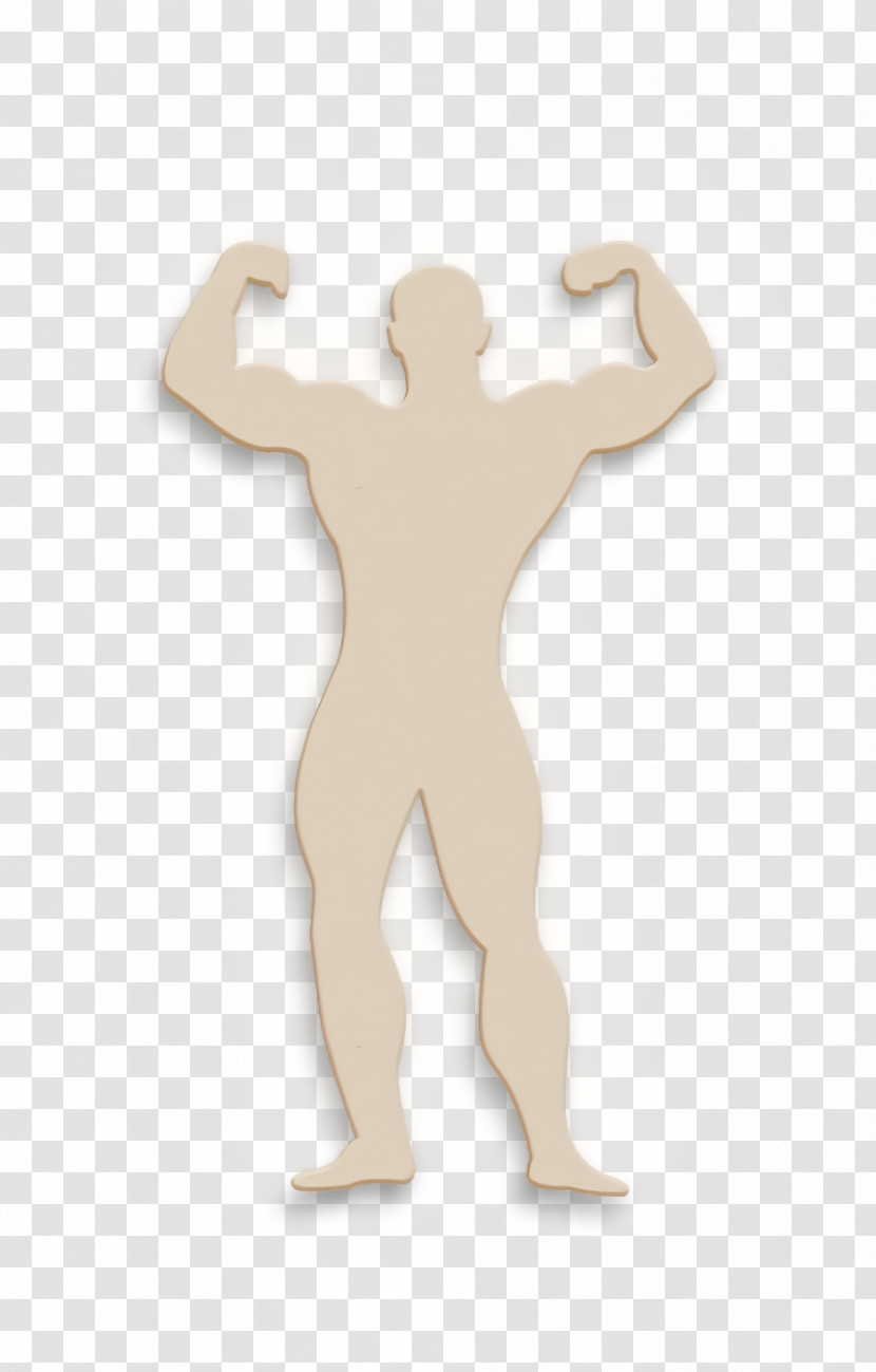 People Icon Muscular Man Flexing Silhouette Icon Muscular Icon Transparent PNG
