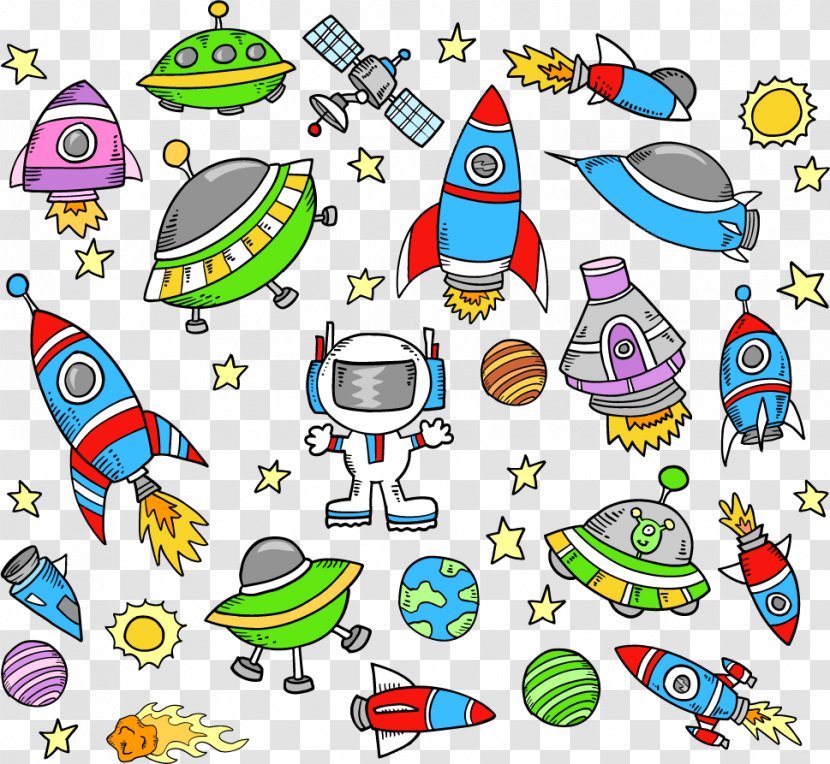 Outer Space Royalty-free Clip Art - Artwork - Lovely Hand-painted Illustration Of Children Transparent PNG