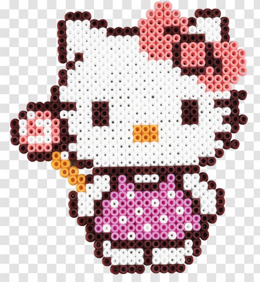 Hello Kitty Hama Bead Cross-stitch Pattern - Crossstitch Transparent PNG