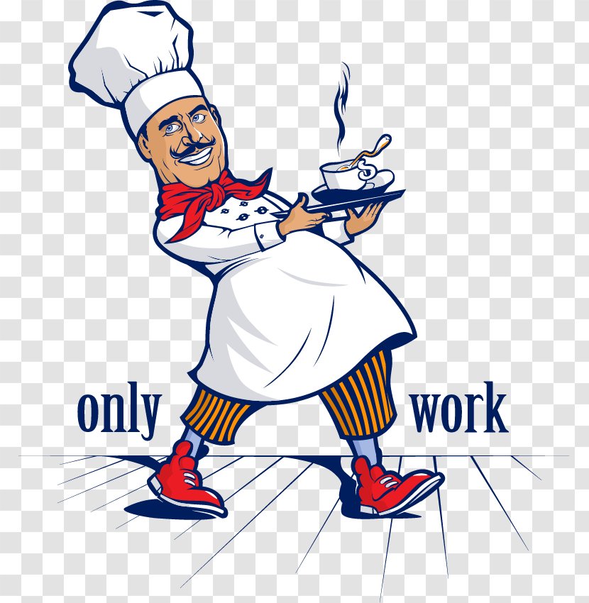 Chef Cartoon Cooking Illustration - Line Art - Artwork Character Vector Material, Transparent PNG