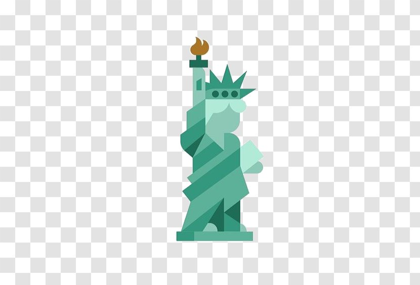 Statue Of Liberty Flat Design Landmark - Cartoon Transparent PNG