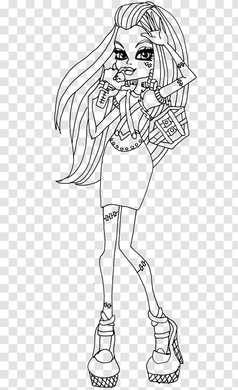 Frankie Stein Coloring Book Monster High Christmas Pages - 13 Wishes Transparent PNG