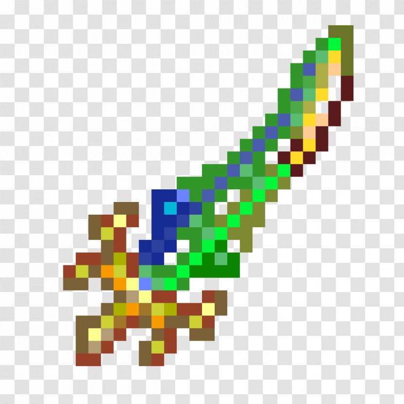 Terraria Video Game Blade Weapon Drawing - Pixel Art Transparent PNG