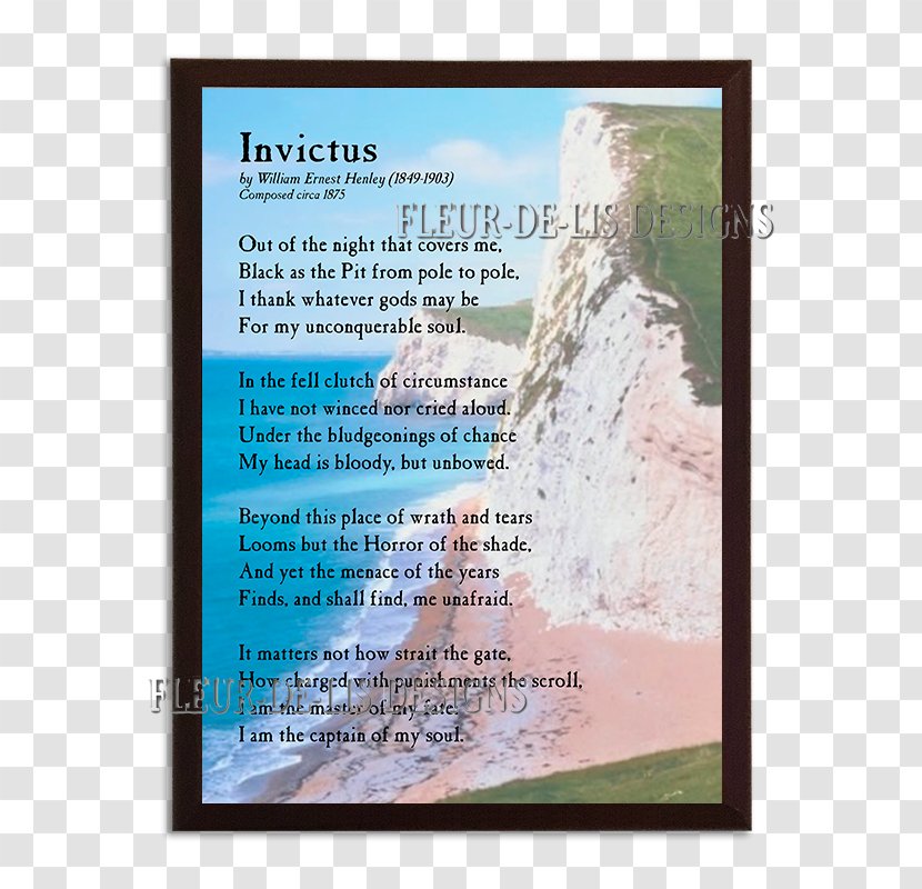 Invictus Poster William Ernest Henley Transparent PNG