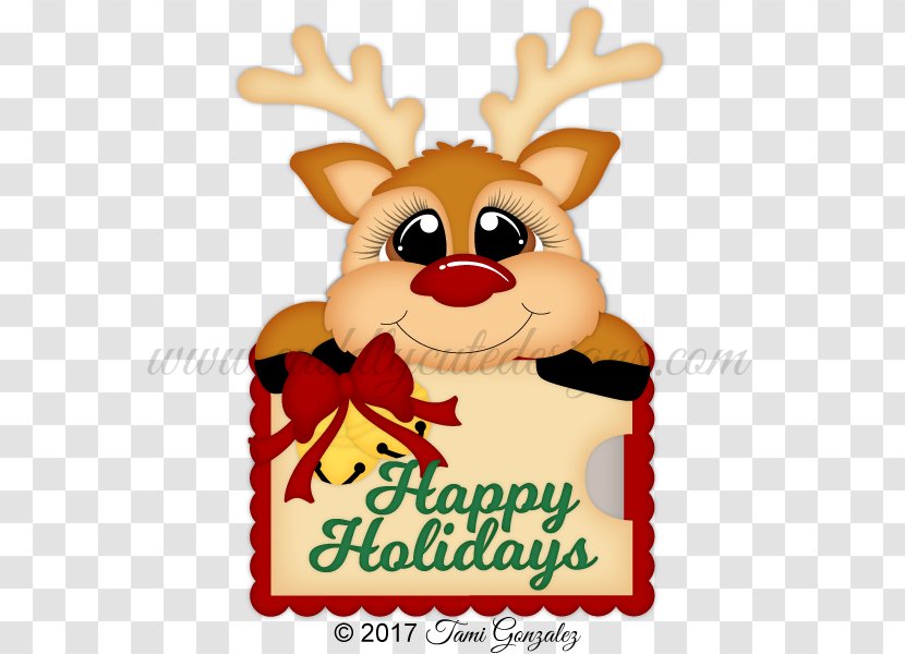 Reindeer Santa Claus Gift Card Christmas - Deer - Design Transparent PNG