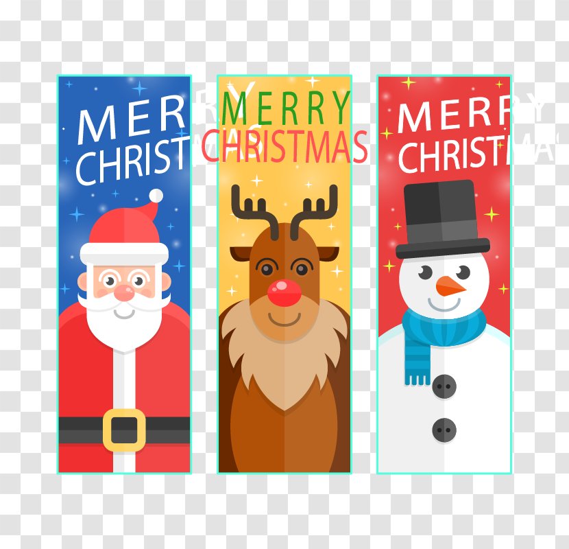 Santa Claus Christmas Card Snowman - Tag - Vector Transparent PNG